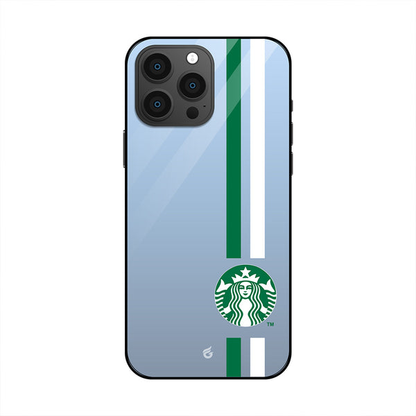 Starbucks Stripes Printed Case (Sierra Blue - Glass)