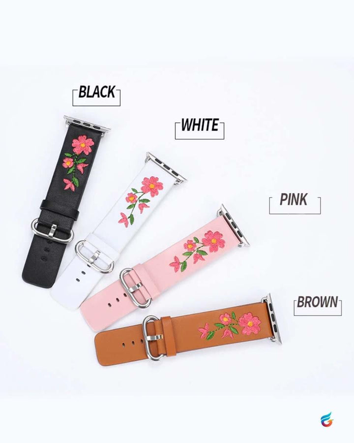 Flower Embroidery Watch Strap for 42mm & 44 mm - Fitoorz