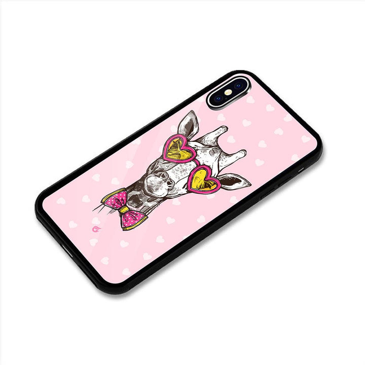 Cute Giraffe with glasses Pastel Glass Case for iPhone - Fitoorz