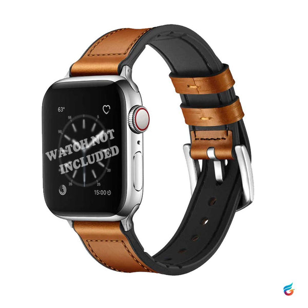 Leather & Soft Silicon Combine iWatch Strap for 45MM