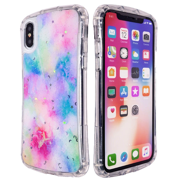 Nebula Glitter Gradient Soft iPhone Case for iPhone X