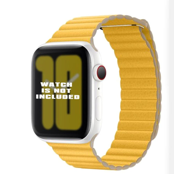 Lemon Yellow Magnetic Leather iWatch Strap 42mm & 44mm