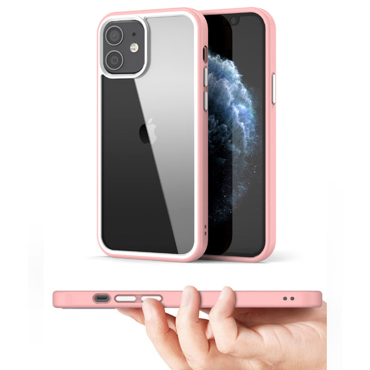 Ultimate protection Pink clear transparent iPhone 12 Cover-fitoorz