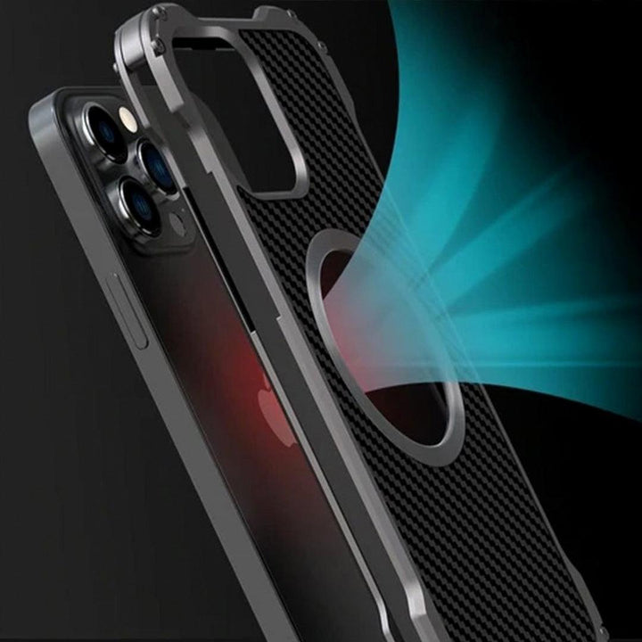 Aluminum Carbon Fiber iPhone 12 Pro Max Cover-Fitoorz