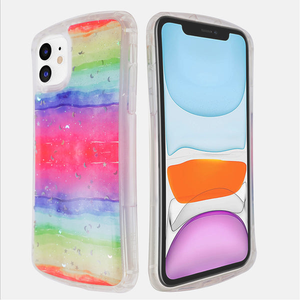 Rainbow Glitter Gradient Soft Case for iPhone 11