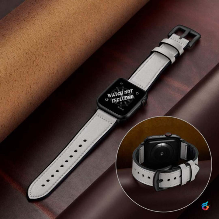 Elegant White leather combine soft silicon and rubber watch band - Fitoorz