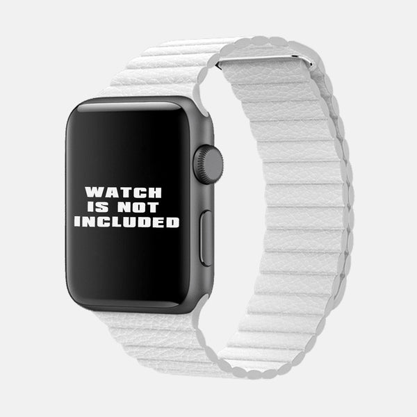 White Magnetic Leather iWatch Strap 42mm & 44mm
