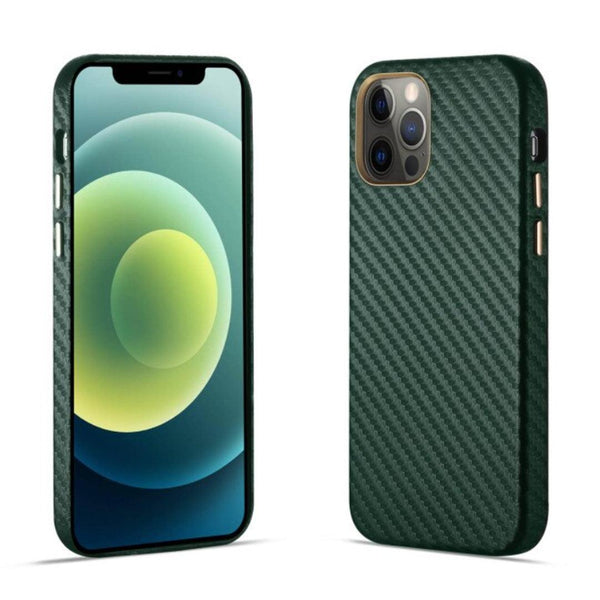 Green Aramid Carbon Fiber iPhone 12 Pro Cover - Fitoorz