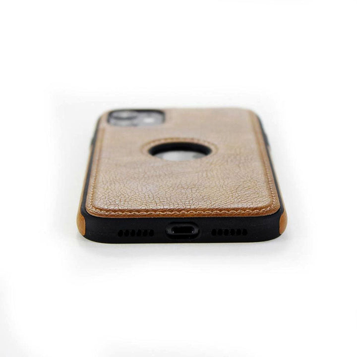 Leather Finish Logo Cut iPhone 13 Pro Max Case-fitoorz