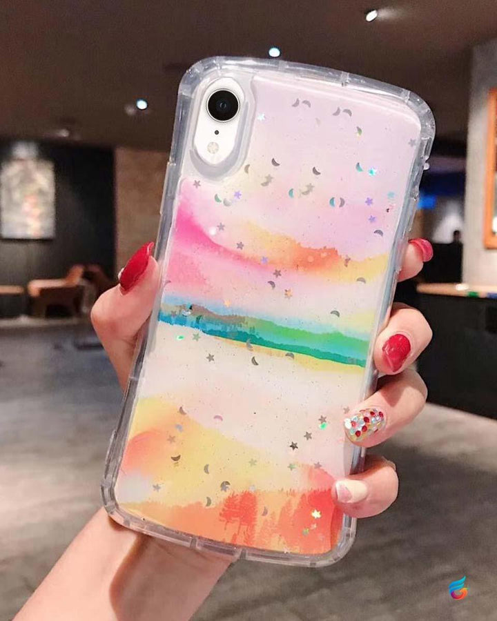 Artistic Glitter Gradient Soft iPhone XR Cover- Fitoorz