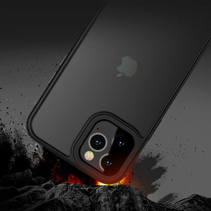 Red Hybrid Matte Silicon Transparent iPhone 12 Pro Cover-fitoorz