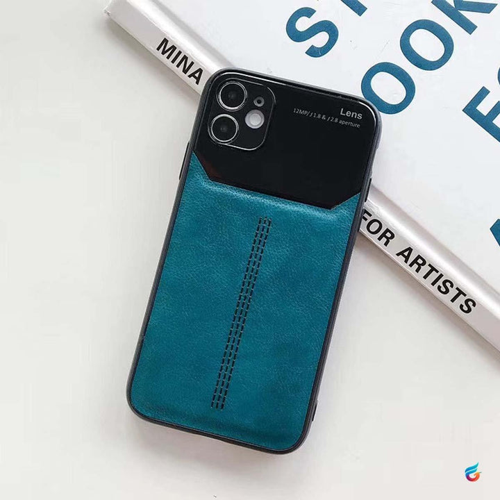 Leather Grip Case with Lens Shield for iPhone - Fitoorz