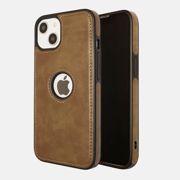 Leather Finish Logo Cut iPhone 13 Cover-fitoorz