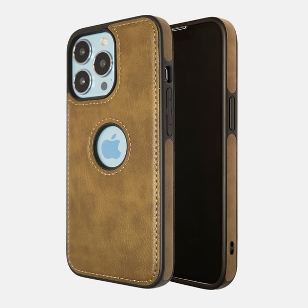 Leather Finish Logo Cut iPhone 13 Pro Max Case-fitoorz