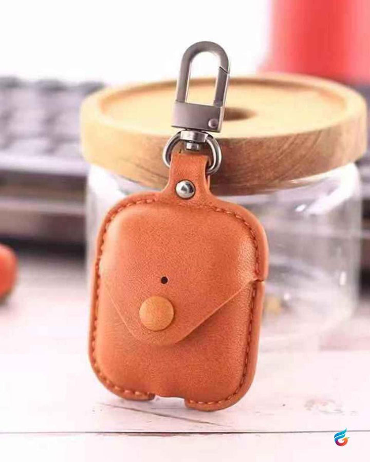 DESIGNER POUCH BUTTON LEATHER AIRPODS 1/2 CASES - Fitoorz