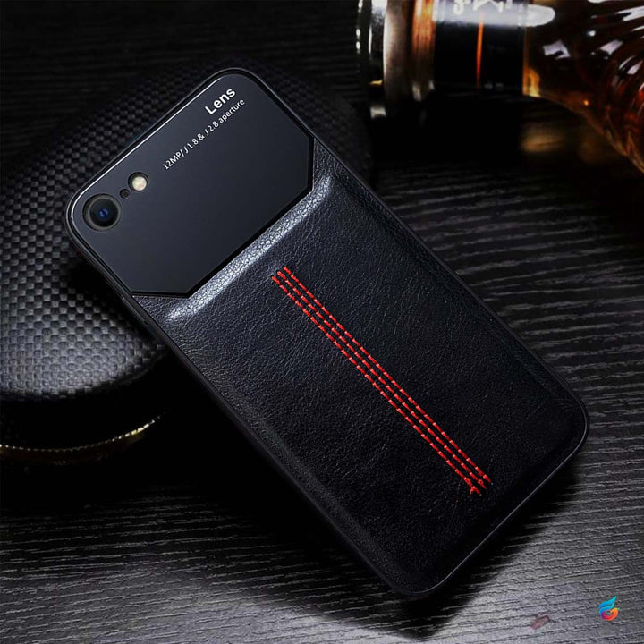 Slim Soft Leather Grip with Lens Shield for iPhone 7 mobile phone cover