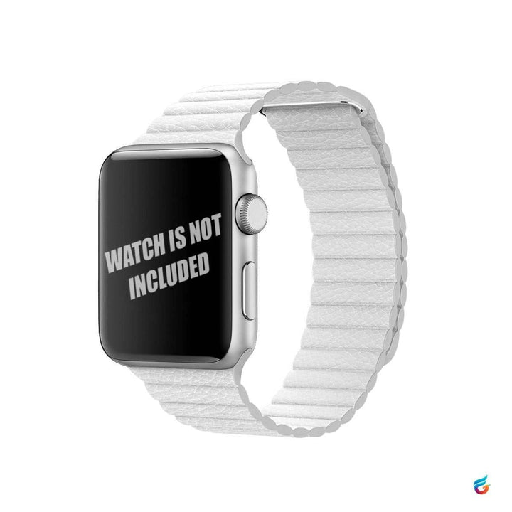 White Magnetic Leather iWatch Strap 38mm & 40mm - Fitoorz