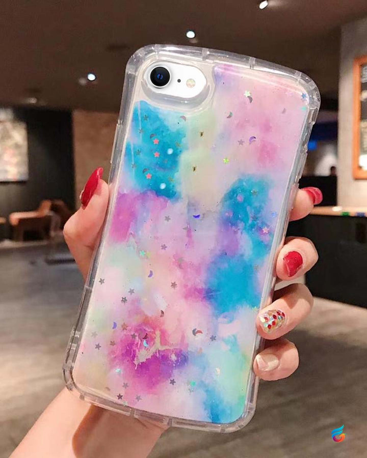 Nebula Glitter Gradient Soft iPhone 8 Case-fitoorz