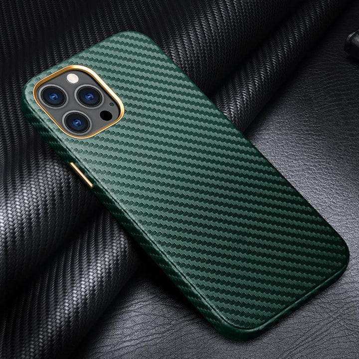 Green Aramid Carbon Fiber iPhone 12 Pro Cover - Fitoorz