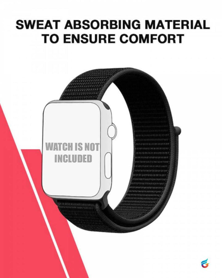 Black Sports Loop iWatch Strap for 42mm & 44mm - Fitoorz
