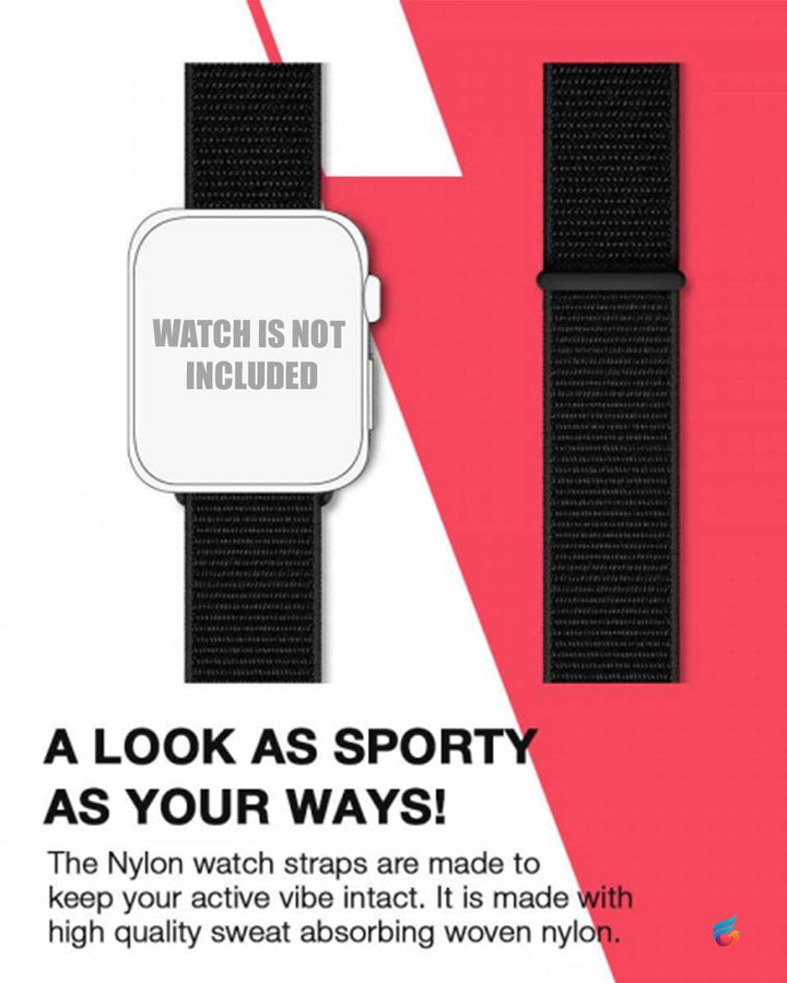 Black Sports Loop iWatch Strap for 42mm & 44mm - Fitoorz