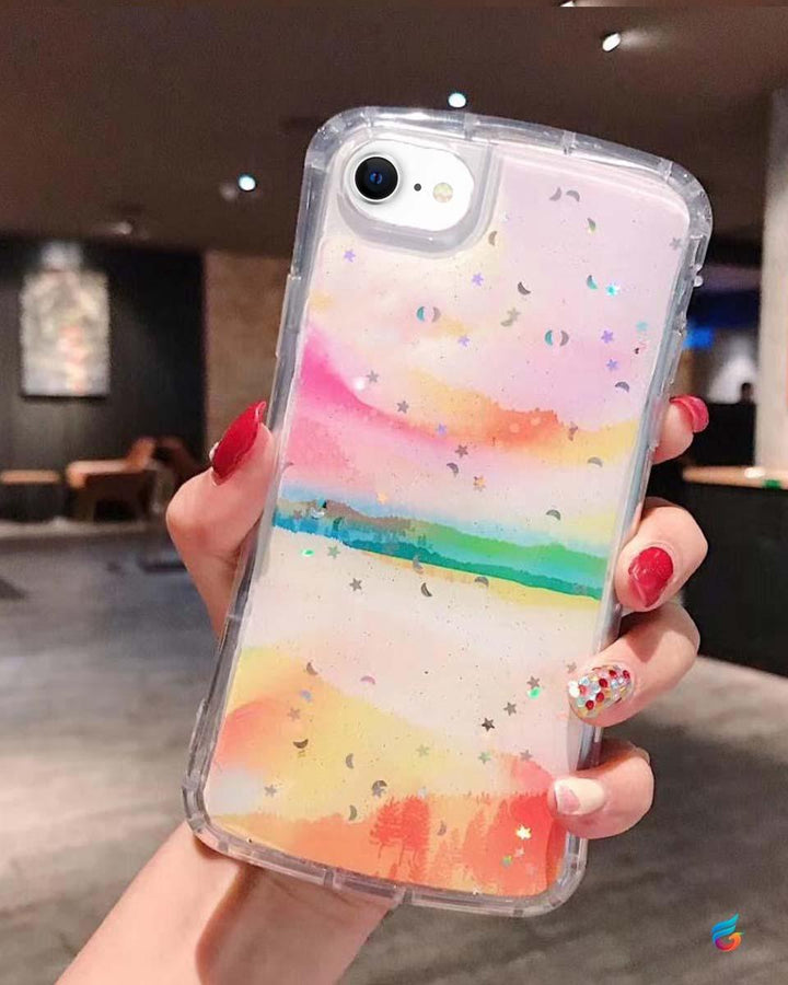 Artistic Glitter Gradient Soft iPhone 7 Mobile Phone Cover