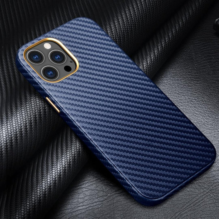 Blue Aramid Carbon Fiber iPhone 12 pro Cover - Fitoorz