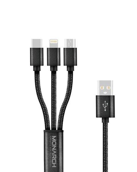 Monarch 3in1 Braided cable USB charging cable - Fitoorz
