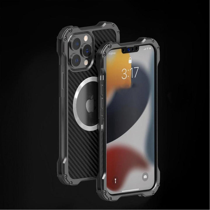 Aluminum Carbon Fiber iPhone 12 Cover- Fitoorz