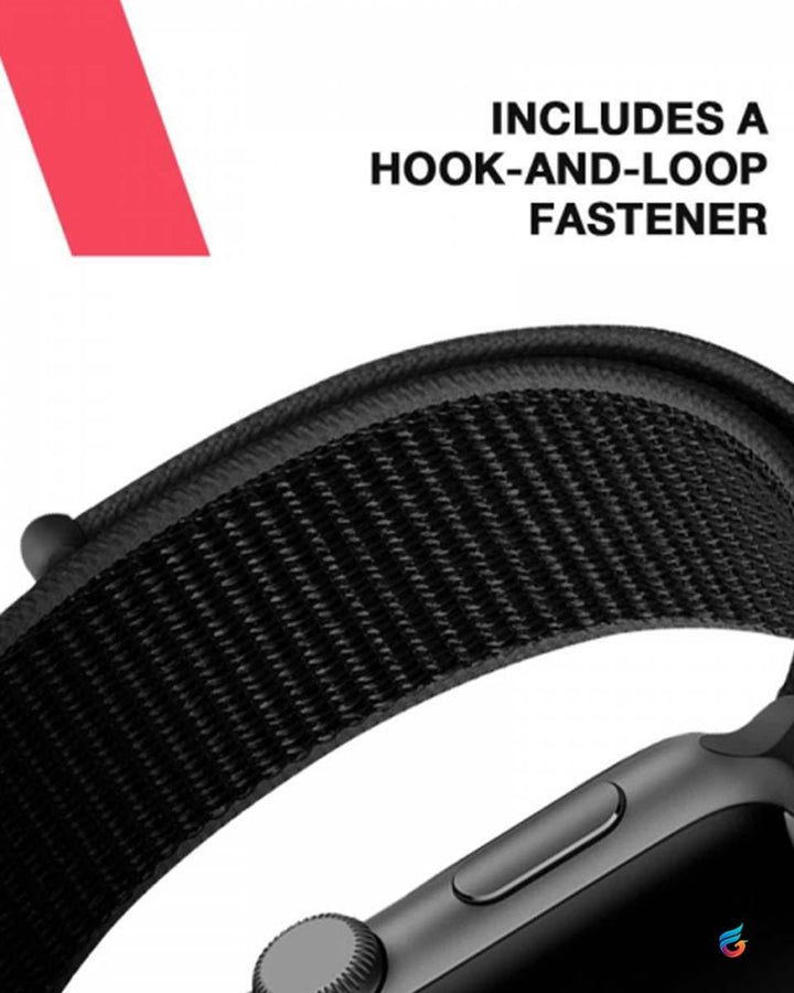 Black Nylon Sports Loop iWatch Strap for 38/40/41mm - Fitoorz