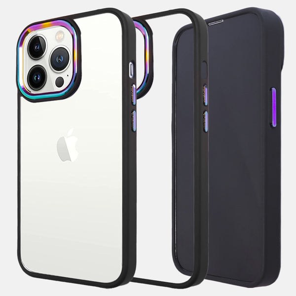 Iridescent Metal Camera Protection iPhone 13 Pro Max Case-fitoorz