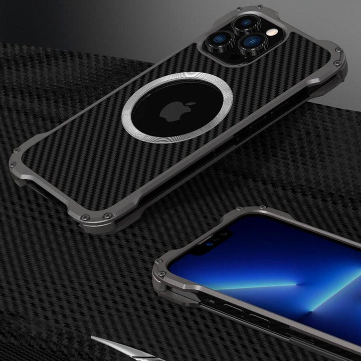 Aluminum Carbon Fiber iPhone 12 Cover- Fitoorz