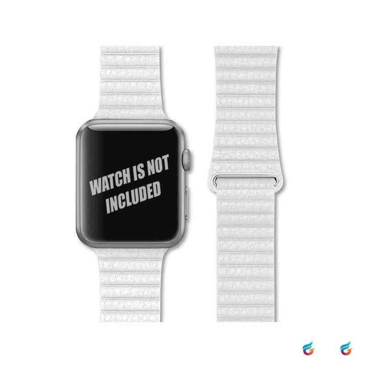 White Magnetic Leather iWatch Strap 38mm & 40mm - Fitoorz