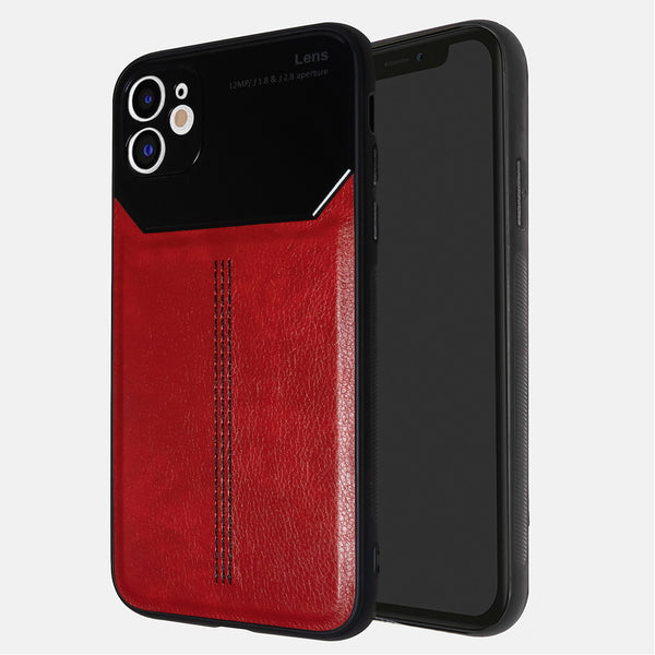 Slim Soft Leather Grip Case with Lens Shield for iPhone 11