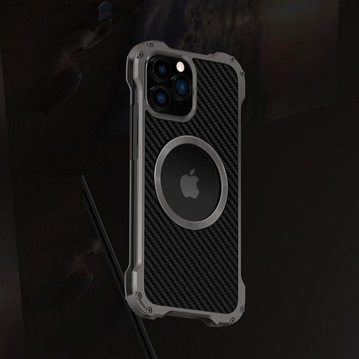Aluminum Carbon Fiber iPhone 13 Pro Cover - Fitoorz