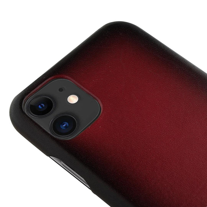 Handcrafted Tanned Wine Leather Case for iPhone 11 - Fitoorz