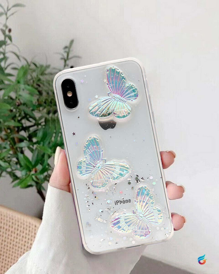Cute Butterfly Bling Glitter Case for iPhone X - Fitoorz