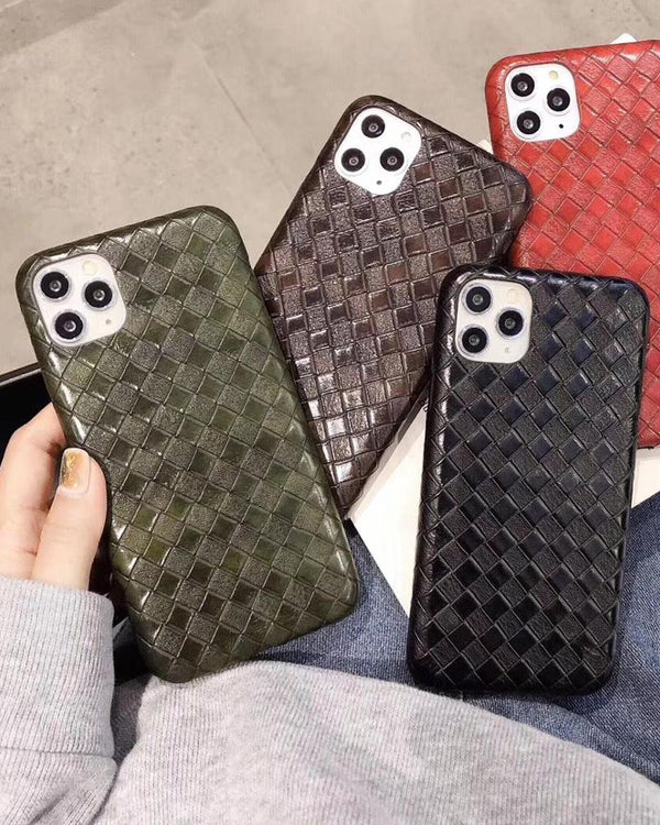 Vintage Premium Leather Braided Case for iPhone