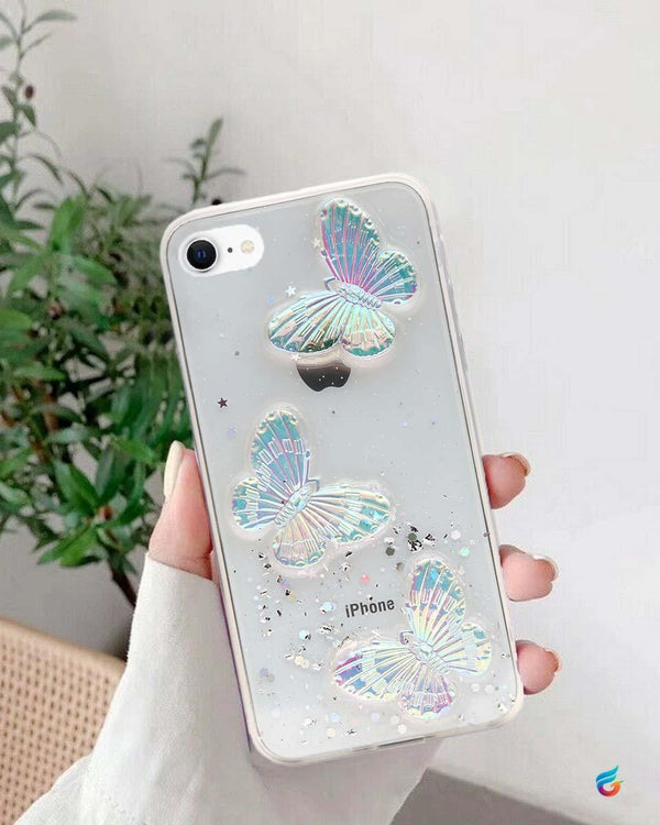 Cute Butterfly Bling Glitter Case for iPhone SE 2020 - Fitoorz