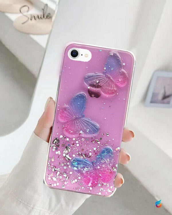 Cute Butterfly Bling Glitter Case for iPhone SE 2020 - Fitoorz