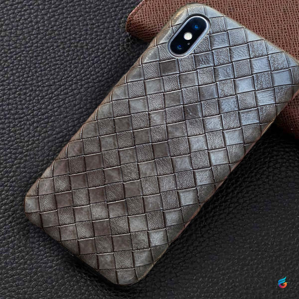Vintage Premium Leather Braided Case for iPhone XS